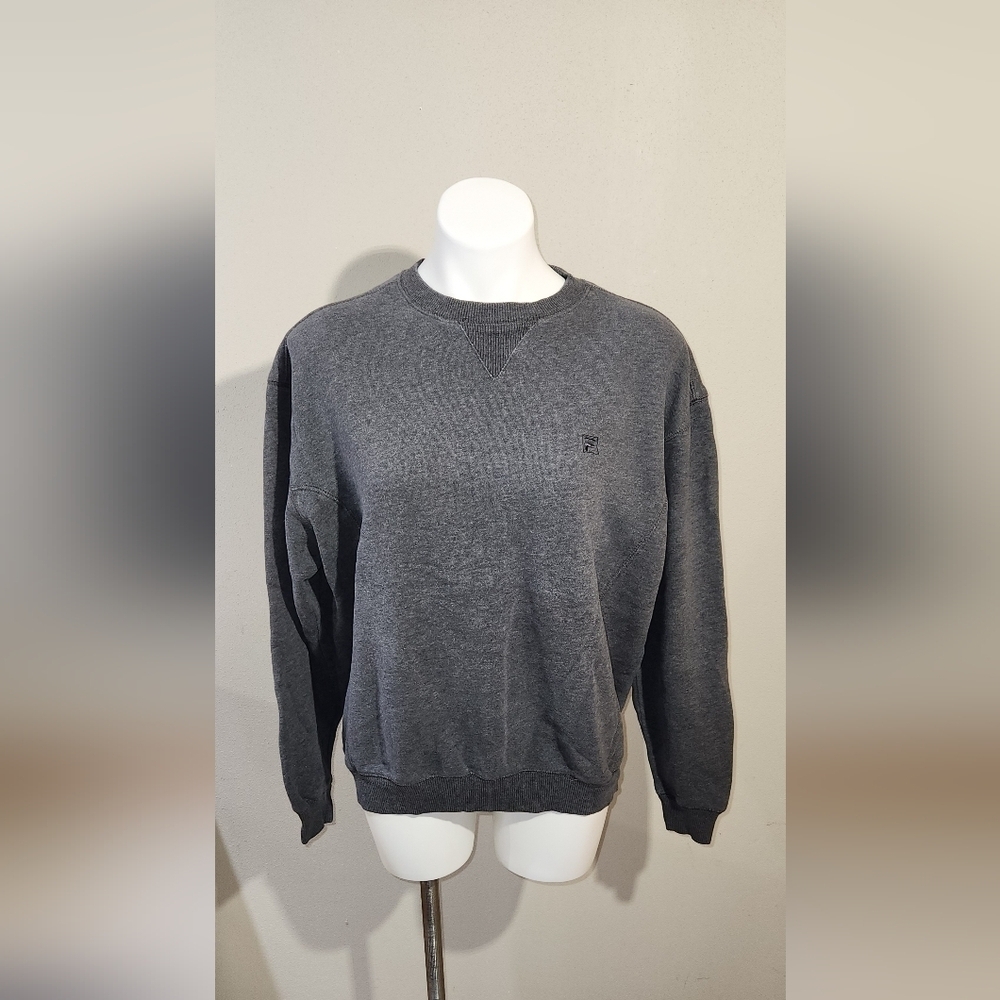 Vintage Fila Gray Crewneck Sweater Ribbed Cuff Waist Women's